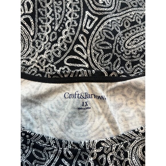 2 pc Lot Croft & Barrow Long Sleeve Shirts Womens Sz 1X Paisley Abstract Pattern - Picture 15 of 16